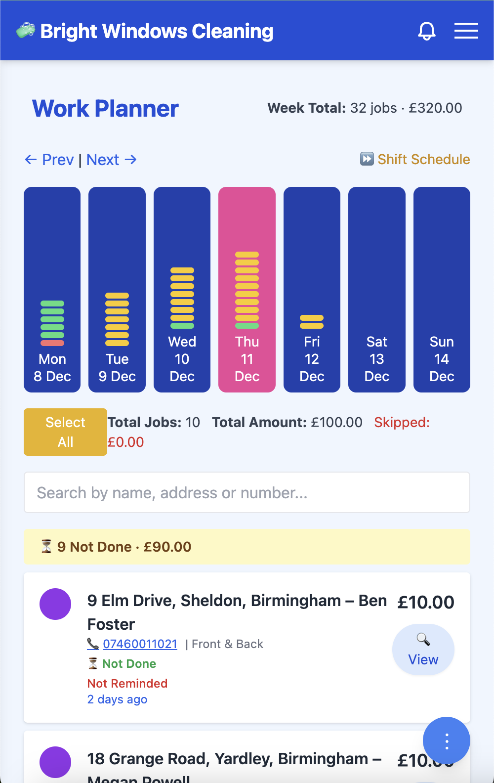 Job overlay with map