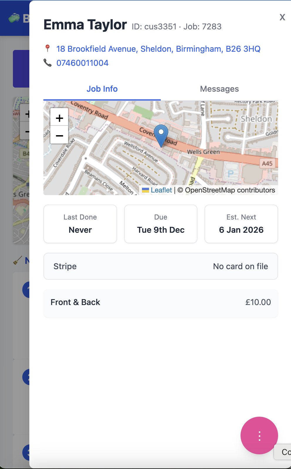 Route optimisation map